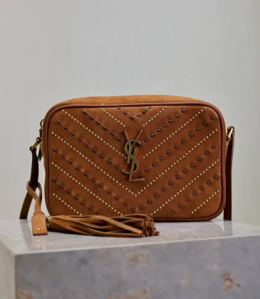 Saint Laurent Studded Suede Crossbody Bag With Iconic YSL Logo size:23×16×6cm #A53741 Saint Laurent Studded Suede Crossbody Bag With Iconic YSL Logo size:23×16×6cm #A53741