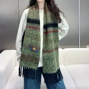 Branded Embroidered Scarf Comfortable Wool #B67698