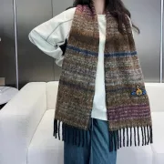 Branded Embroidered Scarf Comfortable Wool #B67700