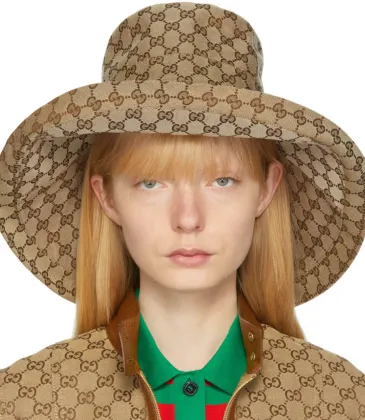  beige canvas gg wide brim hat #A53430