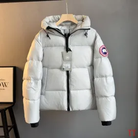 Canada Goose Hooded Down Jacket, White Red Navy Black #B68771