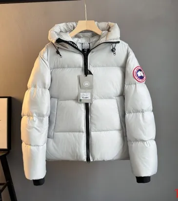 Canada Goose Hooded Down Jacket, White Red Navy Black #B68771