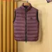 Moncler Men’s Stand‑Collar Light Quilted Down Gilet Vest, Black &amp; Burgundy #B67678