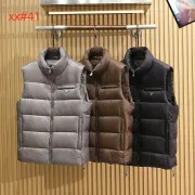Prada Men’s Stand‑Collar Quilted Down Gilet Vest, Black, Brown &amp; Light Grey #B67675