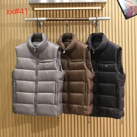 Prada Men’s Stand‑Collar Quilted Down Gilet Vest, Black, Brown &amp; Light Grey #B67675