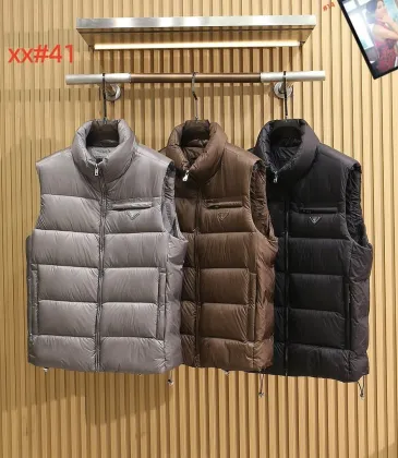 Prada Men’s Stand‑Collar Quilted Down Gilet Vest, Black, Brown & Light Grey #B67675 Prada Men’s Stand‑Collar Quilted Down Gilet Vest, Black, Brown & Light Grey #B67675