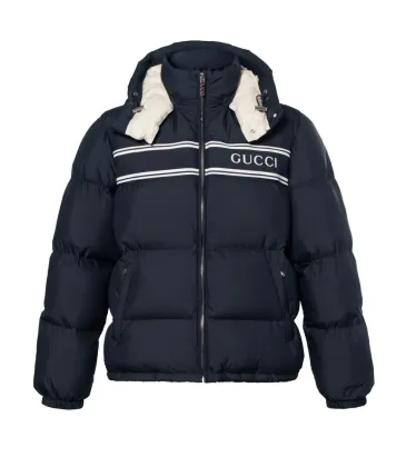  Black Puffer Jacket With White Stripes Unisex Style #A54548