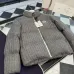 Moncler Cable‑knit Stand‑collar Down Jacket, Grey / Navy Blue/Black #B68304