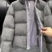 Moncler Cable‑knit Stand‑collar Down Jacket, Grey / Navy Blue/Black #B68304