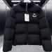 Moncler Cable‑knit Stand‑collar Down Jacket, Grey / Navy Blue/Black #B68304