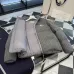 Moncler Cable‑knit Stand‑collar Down Jacket, Grey / Navy Blue/Black #B68304