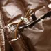 Moncler Glossy Stand‑Collar Quilted Down Puffer Jacket, Black &amp; Brown #B67674