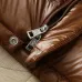 Moncler Glossy Stand‑Collar Quilted Down Puffer Jacket, Black &amp; Brown #B67674