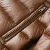 Moncler Glossy Stand‑Collar Quilted Down Puffer Jacket, Black &amp; Brown #B67674