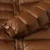 Moncler Glossy Stand‑Collar Quilted Down Puffer Jacket, Black &amp; Brown #B67674
