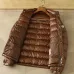Moncler Glossy Stand‑Collar Quilted Down Puffer Jacket, Black &amp; Brown #B67674