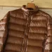 Moncler Glossy Stand‑Collar Quilted Down Puffer Jacket, Black &amp; Brown #B67674