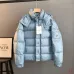 Moncler Maya Matte Hooded Down Jacket, Light Blue White Pink Black #B68770