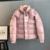 Moncler Maya Matte Hooded Down Jacket, Light Blue White Pink Black #B68770