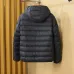 Moncler Men’s Lightweight Hooded Down Puffer Jacket, Black &amp; Dark Grey #B67671