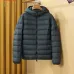 Moncler Men’s Lightweight Hooded Down Puffer Jacket, Black &amp; Dark Grey #B67671