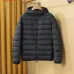 Moncler Men’s Lightweight Hooded Down Puffer Jacket, Black &amp; Dark Grey #B67671