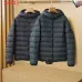 Moncler Men’s Lightweight Hooded Down Puffer Jacket, Black &amp; Dark Grey #B67671