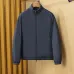 Moncler Men’s Stand‑Collar Lightweight Full‑Zip Down Jacket, Navy, Black &amp; White #B67677