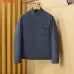 Moncler Men’s Stand‑Collar Shirt‑Style Light Down Jacket, Black &amp; Navy Blue #B67676
