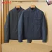 Moncler Men’s Stand‑Collar Shirt‑Style Light Down Jacket, Black &amp; Navy Blue #B67676