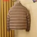 Moncler Stand‑Collar Quilted Down Puffer Jacket, Brown &amp; Navy Blue #B67669