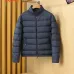 Moncler Stand‑Collar Quilted Down Puffer Jacket, Brown &amp; Navy Blue #B67669