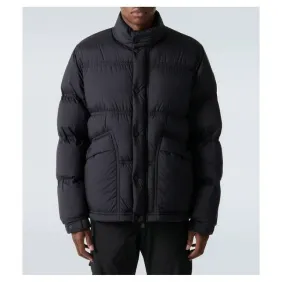 Moncler Stand‑collar Button‑zip Down Jacket, Black #B68303 Moncler Stand‑collar Button‑zip Down Jacket, Black #B68303