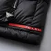 Prada Hooded Puffer Jacket Winter Warm Thick Quilted Coat, Black, Navy Blue, Khaki #B67983