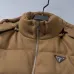 Prada Hooded Wool‑Blend Puffer Vest Men Sleeveless Gilet Outerwear, Camel Brown, Light Gray #B67986