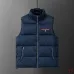 Prada Stand‑Collar Puffer Gilet Men Warm Sleeveless Vest Outerwear, Black, Light Gray, Navy Blue #B67985