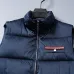 Prada Stand‑Collar Puffer Gilet Men Warm Sleeveless Vest Outerwear, Black, Light Gray, Navy Blue #B67985
