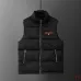 Prada Stand‑Collar Puffer Gilet Men Warm Sleeveless Vest Outerwear, Black, Light Gray, Navy Blue #B67985