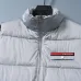 Prada Stand‑Collar Puffer Gilet Men Warm Sleeveless Vest Outerwear, Black, Light Gray, Navy Blue #B67985