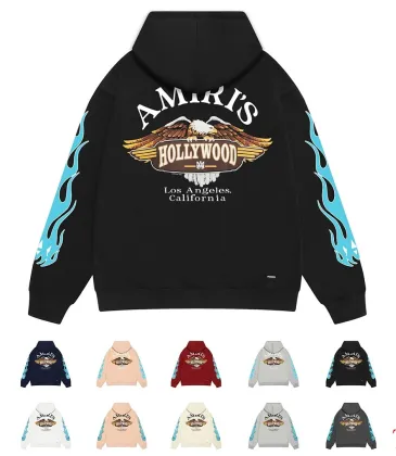 Amiri Eagle Wing Flame Sleeve Graphic Pullover Hoodie Multi-color Options #B68877