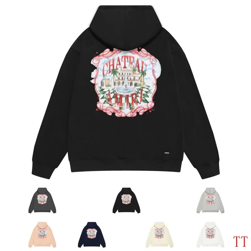 Amiri Fountain Vintage Graphic Pullover Hoodie Multi-color Options #B68883