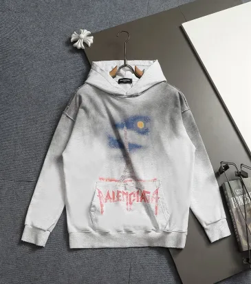 Balenciaga Eiffel Tower Vintage Washed Distressed Hoodie Multi‑Tone #B68027