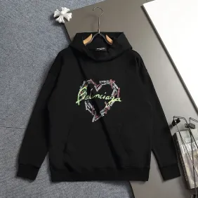 Balenciaga Heart Tape Logo Vintage Washed Distressed Hoodie White,Gray,Black #B68029