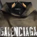 Balenciaga Metallic Tape Logo Vintage Washed Distressed Hoodie Gray,Black‑Brown #B68031