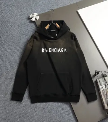 Balenciaga Metallic Tape Logo Vintage Washed Distressed Hoodie Multi‑Tone #B68030