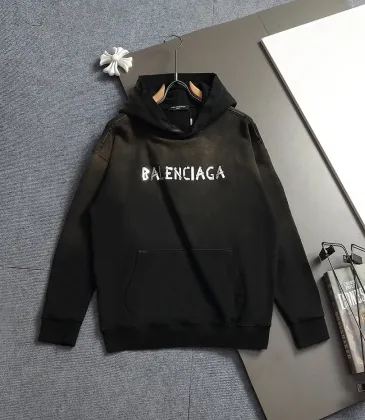 Balenciaga Metallic Tape Logo Vintage Washed Distressed Hoodie Multi‑Tone #B68030