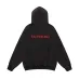 Balenciaga Red Embroidered Washed Distressed Pullover Hoodie Sweatshirt, Black #B67632