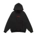 Balenciaga Red Embroidered Washed Distressed Pullover Hoodie Sweatshirt, Black #B67632