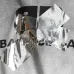 Balenciaga Silver Tape Sticker Vintage Washed Distressed Hoodie Multi‑Tone #B68033
