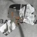 Balenciaga Silver Tape Sticker Vintage Washed Distressed Hoodie Multi‑Tone #B68033